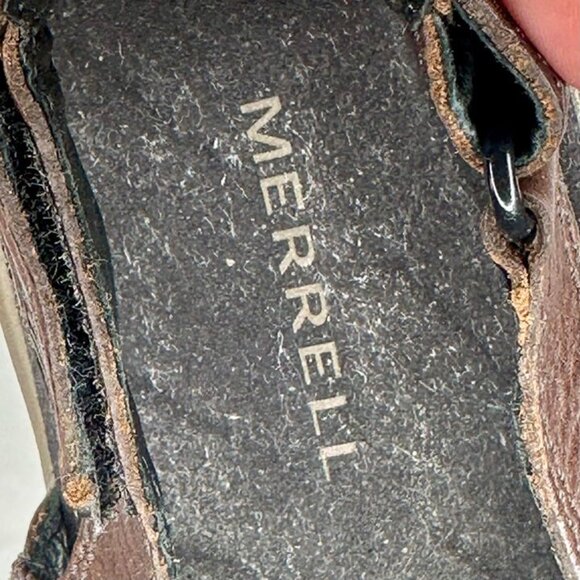 Merrell Galien Chili Brown Leather Hook and Loop Sandals Size 13/46 - Picture 6 of 11